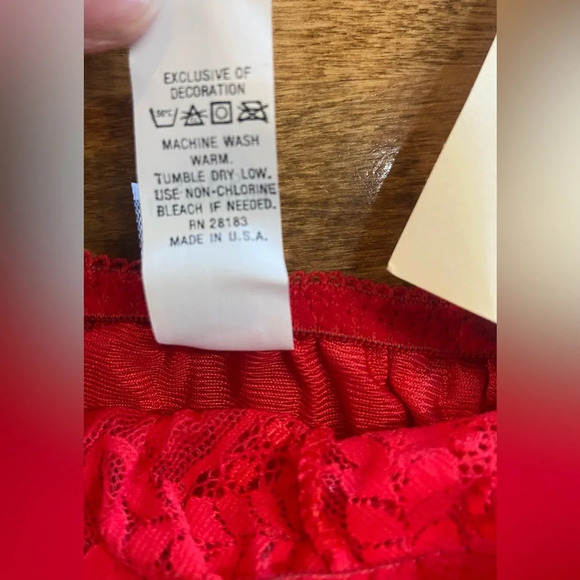 ASHLEY TAYLOR Vintage 80s 90s Red Lingerie Set Two Piece Size Medium 6 USA Made - Picture 8 of 16